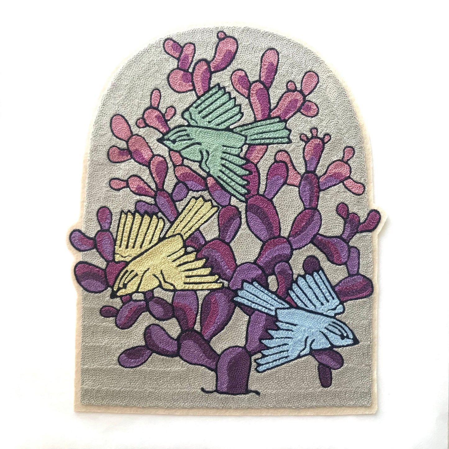 Three Birds Purple Cactus Backpatch