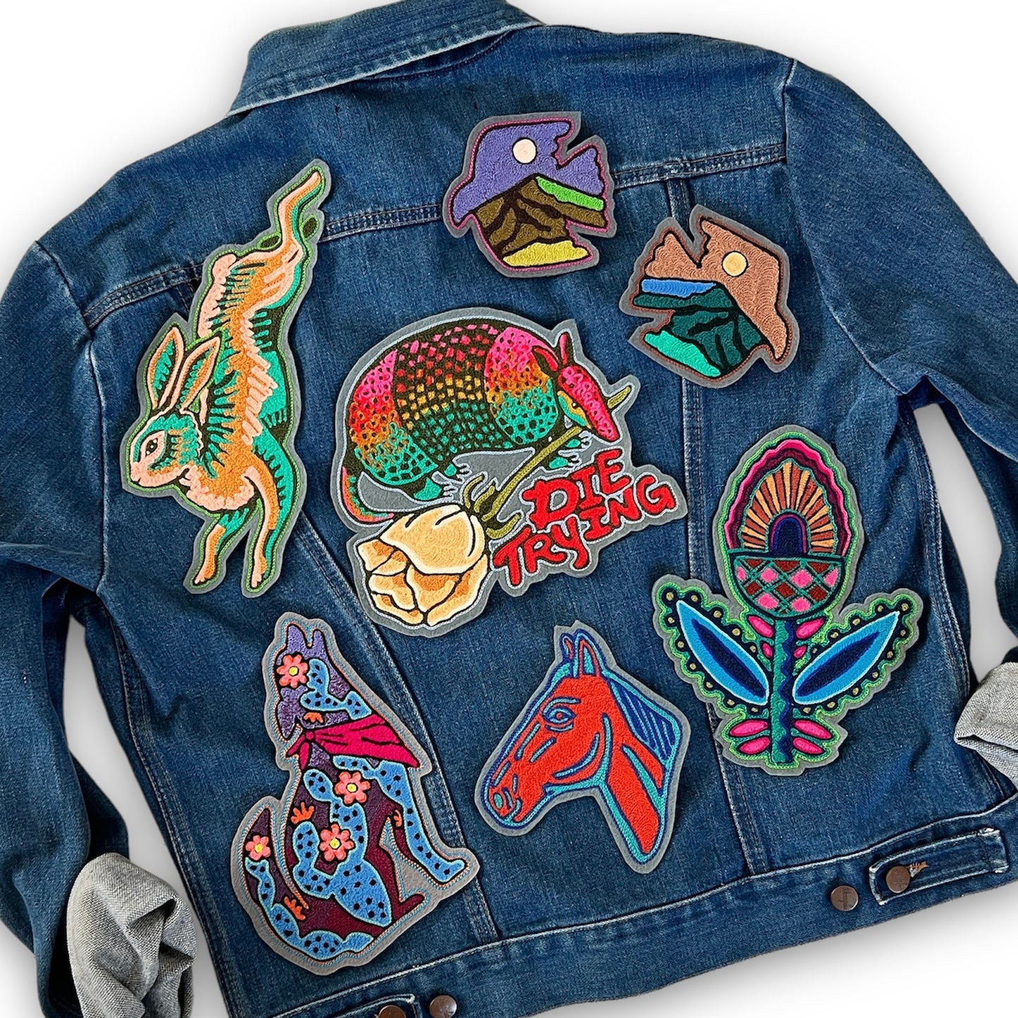 Die Trying Armadillo Rose Backpatch