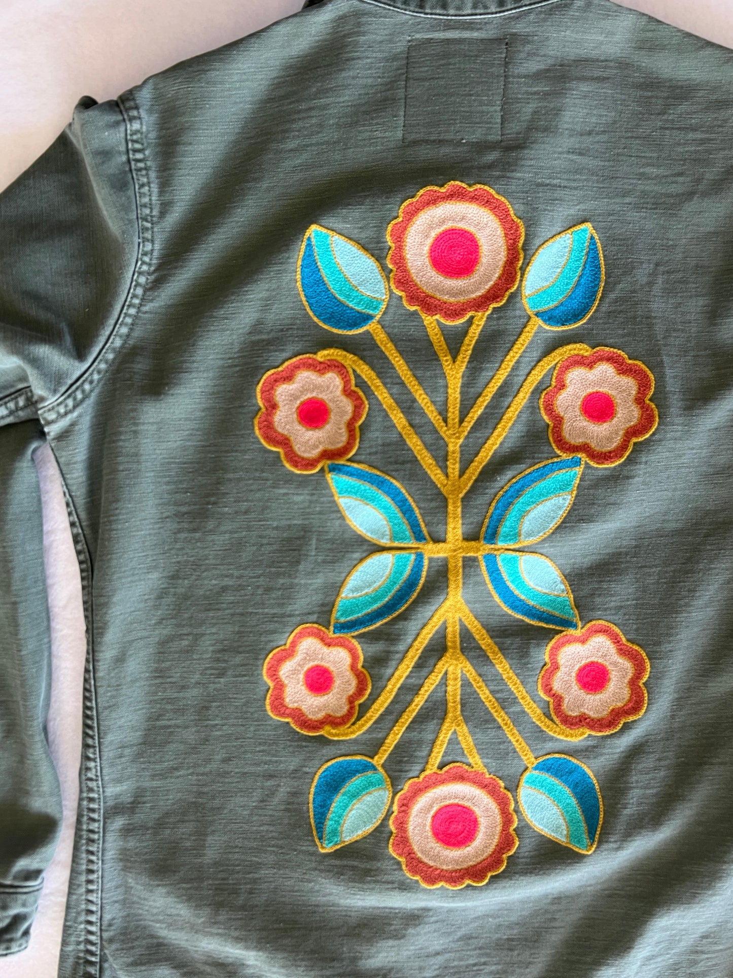Vintage Military Shirt - Gold Mirror Bloom