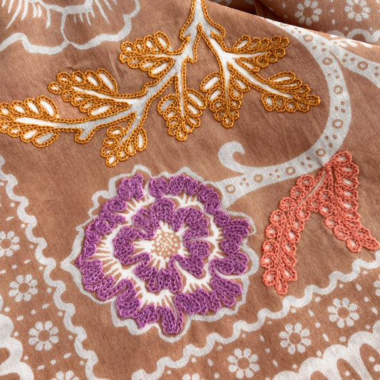 Embroidered Spice Ramble Bandana-Cotton