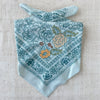 Embroidered Eggshell Rosey Bandana-Silk