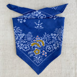 Embroidered Azure Field Bandana-Cotton