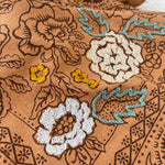 Embroidered Golden Oak Rosey Bandana-Silk