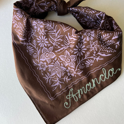 Fall Aster Bandana - Dark Brown