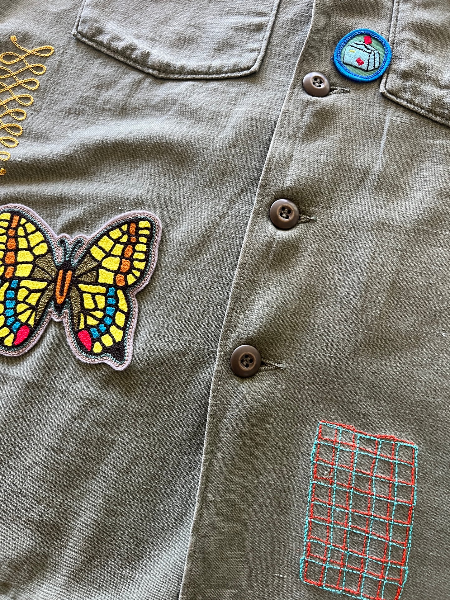 Vintage Military Shirt - Sunshine Snake Bloom