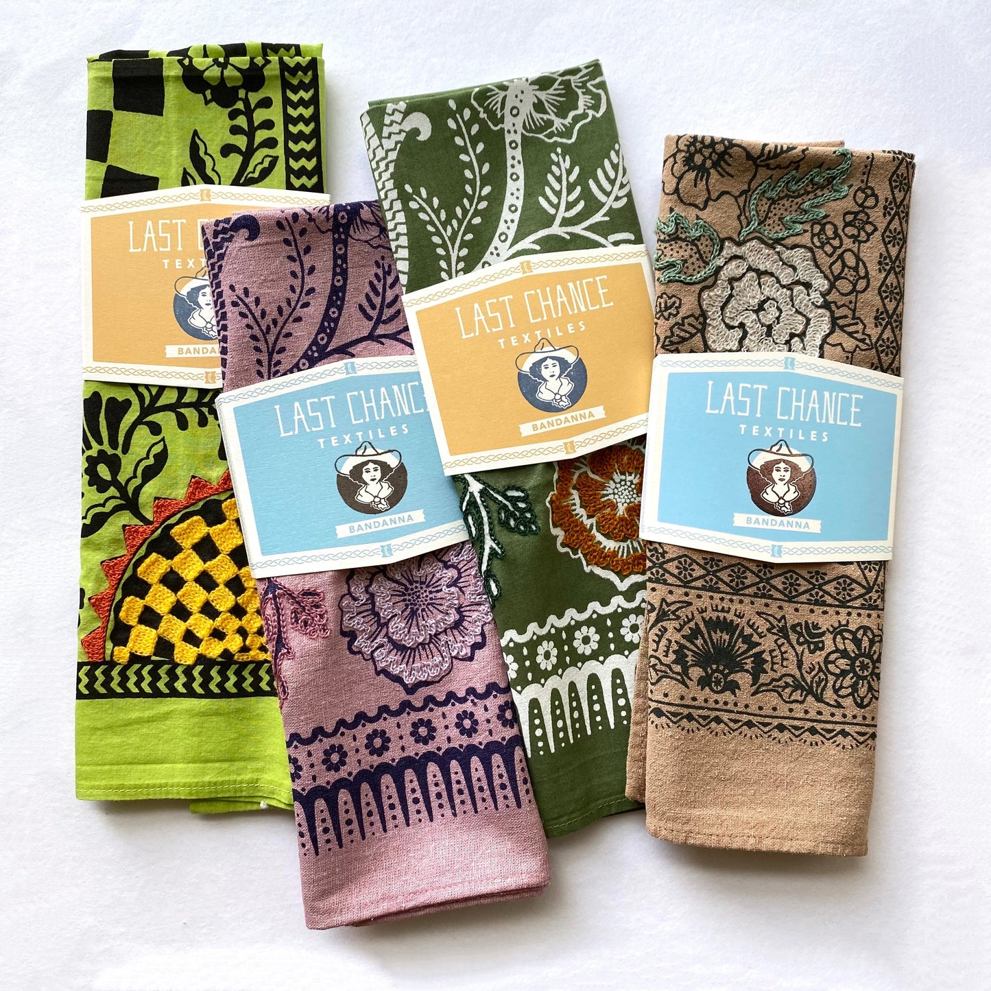 Embroidered Spice Ramble Bandana-Cotton