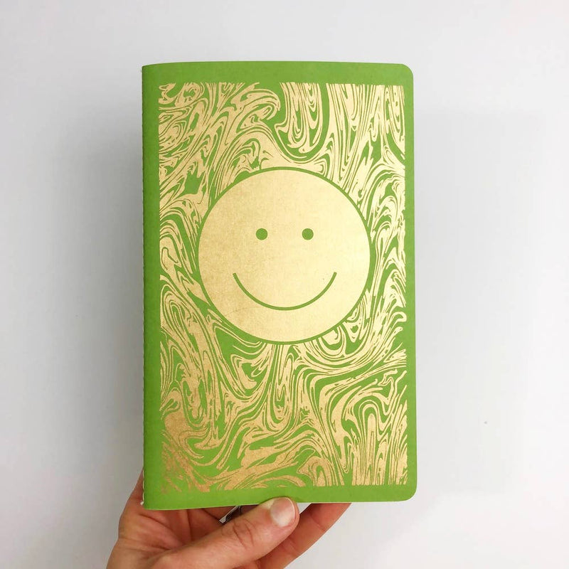 Smiley Dot Notebook in Grass Green
