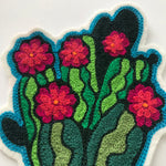 Pink Flowered Cactus Chainstitch Patch