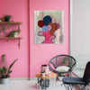 Abstract Cactus Pink Wall Hanging